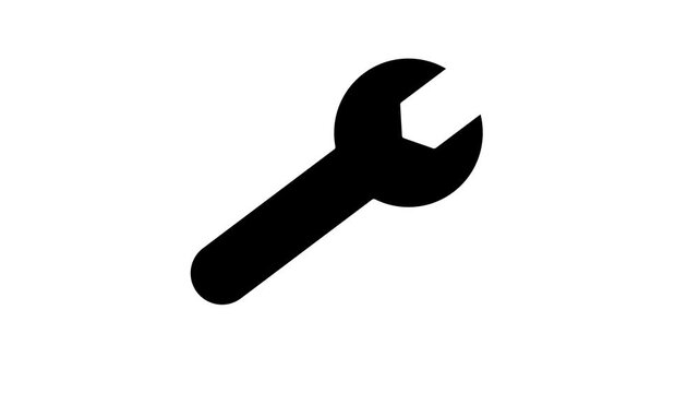 Animated wrench icon for maintenance and repair