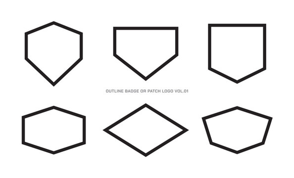 Collection of Minimal Outline Badge Logo or Patch Logo Templates Geometric Shapes, Perfect for clothing, sport, apparel, branding