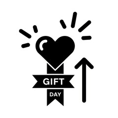 Obraz premium National Donor Day gift icon with heart and upward arrow vector