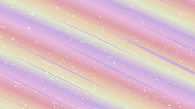 Dreamy Pastel Rainbow Diagonal Stripes Background with Soft Gradient Hues and Scattered White Sparkling Dots