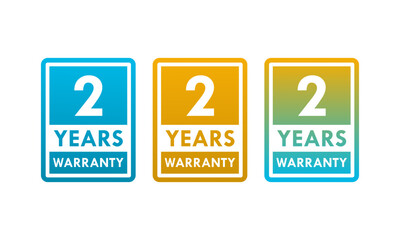 2 years and lifetime warranty label template illustration