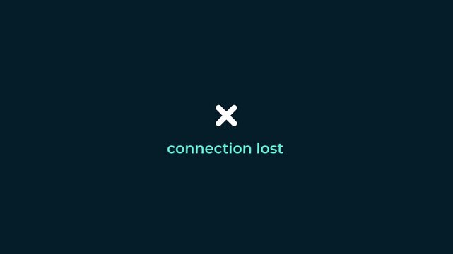communication error message indicating lost network connectivity