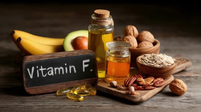 Vitamin F (Omega-3, Omega-6) Rich Foods: Oil, Caviar, Nuts, Chia Seeds, and Avocado