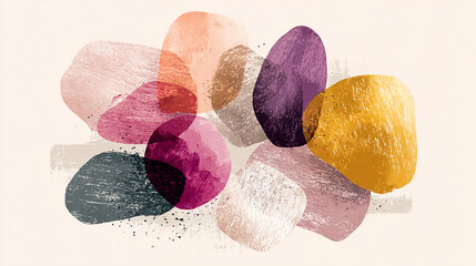 kolorowe tło z k&oacute;łkami, tło z jajkami, jajka wielkanocne, kamienie kolorowe, ż&oacute;łty i fioletowy 