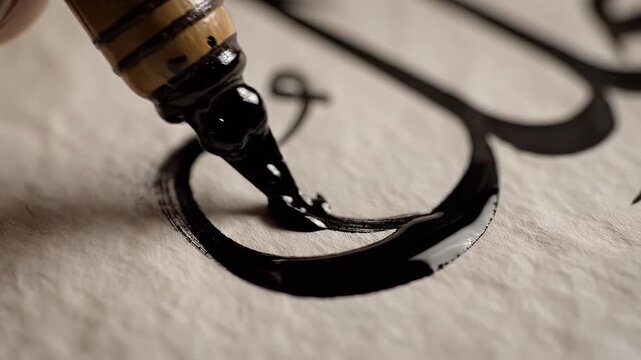 Calligraphy brush writing on textured paper with black ink.