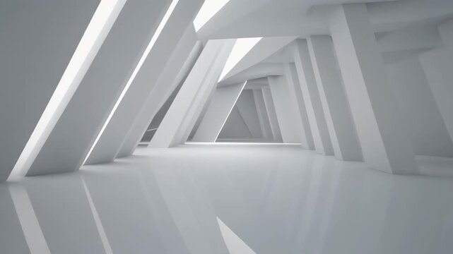 Modern architectural interior with clean lines and bright natural light creating an open and minimalist space