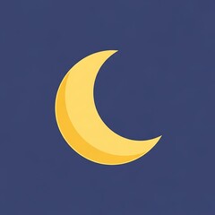 Crescent Moon in Dark Blue Sky.