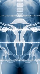 Uterus and Pelvis X-Ray with Heartbeat Overlay.