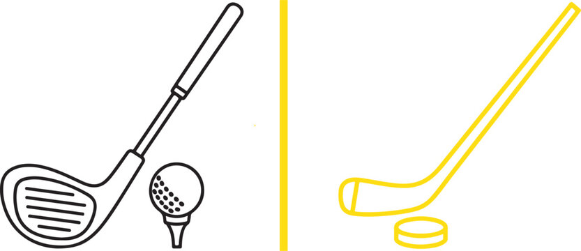 Vector graphic featuring a black outline of an elliptical trainer on the left and a blue-outlined figure-eight resistance band on the right, separated by a vertical blue line.