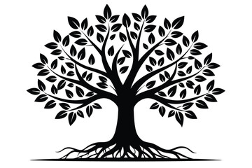 Obraz premium Artistic Black and White Tree Design Representing Lifetime Learning and Maturity