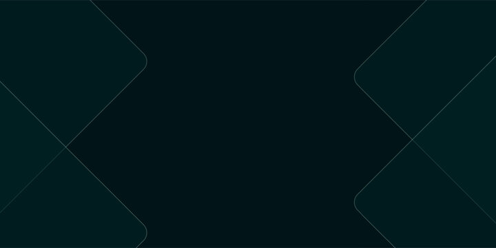 Dark green abstract background with gold lines and shadow. Geometric shape overlap layers. Transparent squares. Modern luxury rounded squares graphic pattern banner template design