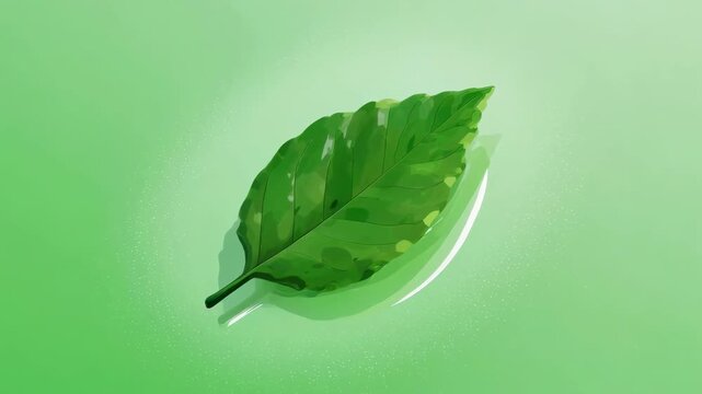 春の若葉を象徴するミニマルなアイソメトリック葉アイコン
