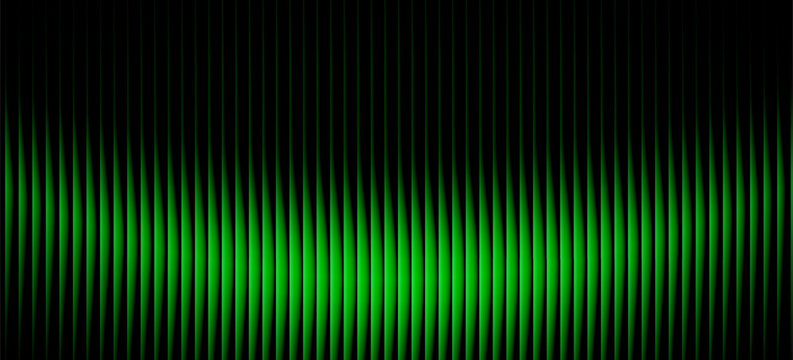 Dark green neon gradient ribbed glass. Vector ribbed glass texture background. Mesh gradient. acrylic ribbed bath surface. Reeded glass background semitransparent overlay. Bath wall window