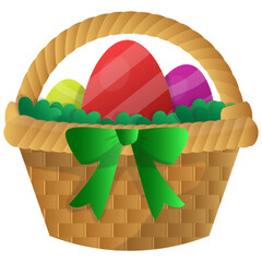 Easter Eggs in Basket Illustration
