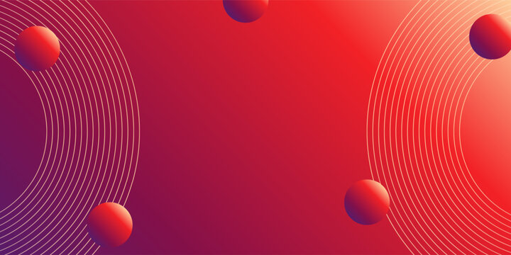 Abstract modern gradient horizontal template background. Trendy bright circle lines creative design. Minimal style graphic elements. Suit for poster, cover, banner, flyer, brochure, presentation
