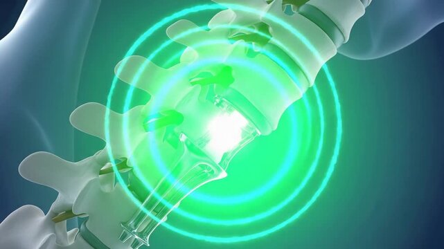 3D Animation of Spinal Pain and Treatment with Green Light Therapy