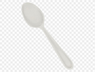 Watercolor white spoon minimal kitchen utensil illustration vector.