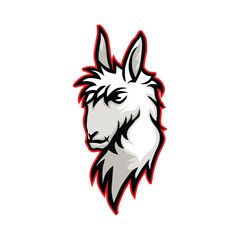 llama mascot with white background separately