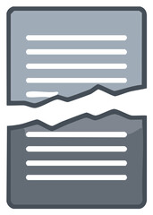 Obraz premium Torn paper document, divided into two parts, vector illustration