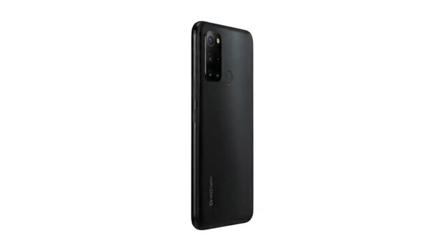 Smartphone with blue screen display.