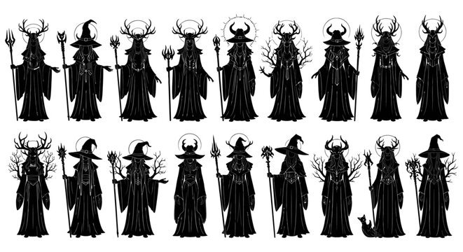 mystical dark fantasy witch and druid goddesses collection embodying ancient pagan magic spiritual power and occult mystery