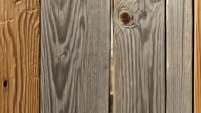 Weathered, textured wood planks of varying tones; close-up of wood grain and knot details