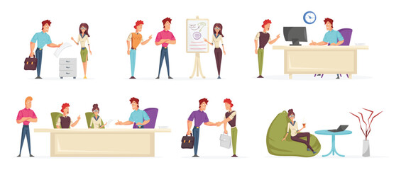 business people working in office and meeting