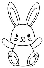 Obraz premium Cute cartoon bunny illustration with big ears and paws outstretched