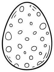 Outlined Easter Egg with Spots Illustration, Isolated Design Element