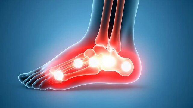 Foot Pain and Joint Inflammation: A Medical Illustration of Human Anatomy
