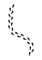 Footprints in the white background. 
