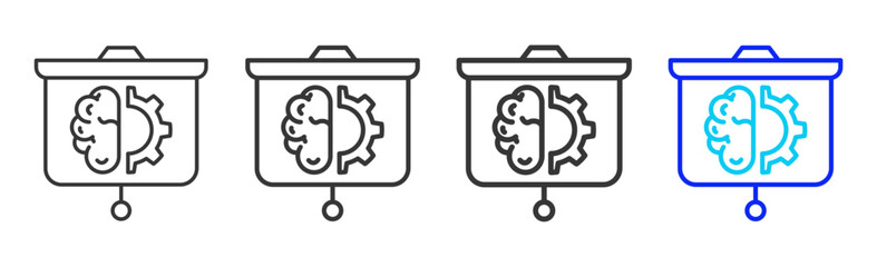 Fototapeta premium Brain Talk Business Icon Set Collection Creative Outline Style for Competence with Multiple Thickness Variations Vector Pack for Professional Design Use