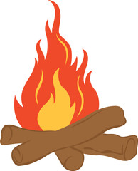 Campfire Burning Illustration