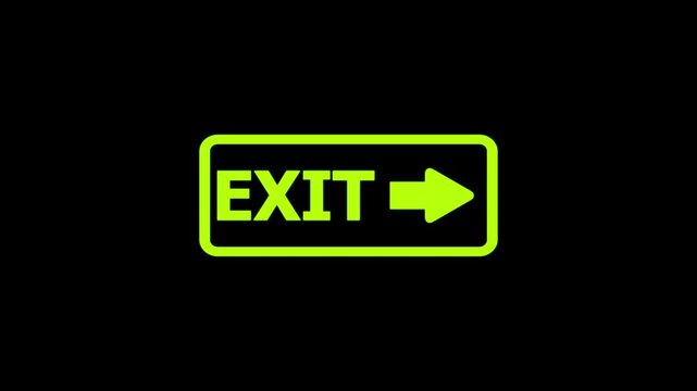  Exit sign above hallway lights in a building for emergency wayfinding concept.