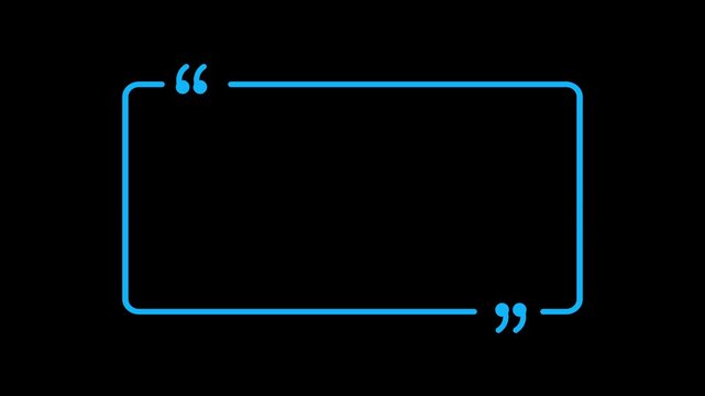 rectangle with quotation marks quote speechin transparent background in 4K animation rectangle and question marks animation 