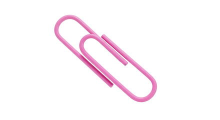 Pink paper clip PNG isolated on transparent background, stationery item for office, school, or home use, organization and document management © Maria