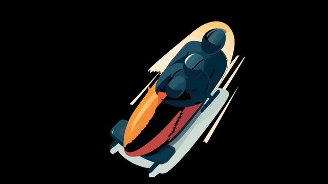 Stylized Bobsledder in Motion bobsledding winter sport