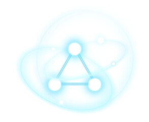 3つの光の玉と三角形