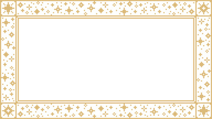 ドット絵　おしゃれなきらきらの飾り枠　フレーム背景装飾　メッセージカード　ピクセル