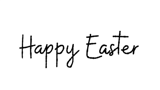 Happy Easter Hand Drawn Lettering Animation, Seamless Looped Stop Motion Typography, Festive Spring Greeting Card Video Background