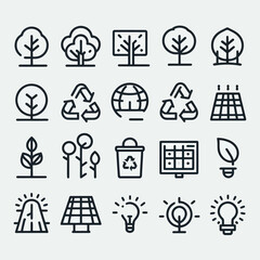 Eco Sustainability Recycling Icon Set