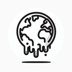 Melting Earth Climate Crisis Icon