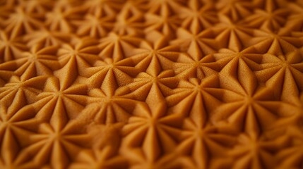 Naklejka premium Golden maamoul pastry with intricate star patterns