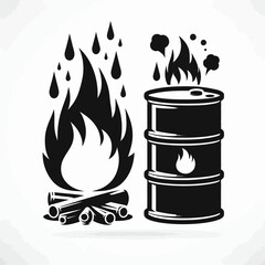 Burning Oil Barrel Fire