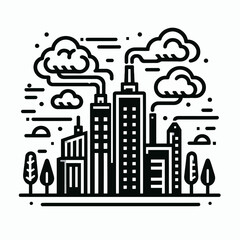 Industrial City Air Pollution Icon