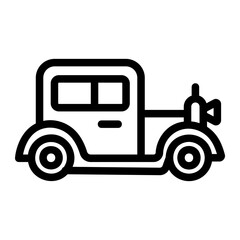 Obraz premium Old car Line Icon