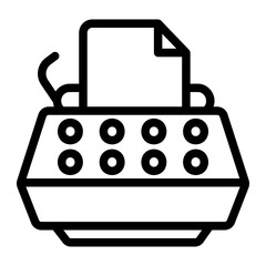 Vintage typewriter Line Icon