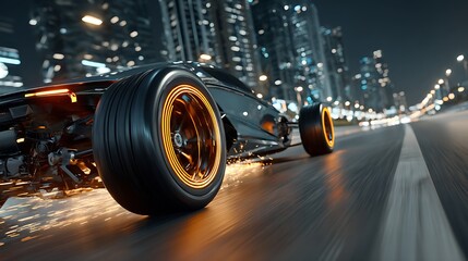 Closeup electric skateboard wheels on road extreme sport images