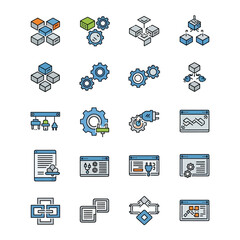 Collection of business process icons.