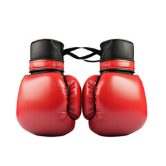 Two red boxing gloves on a white background.